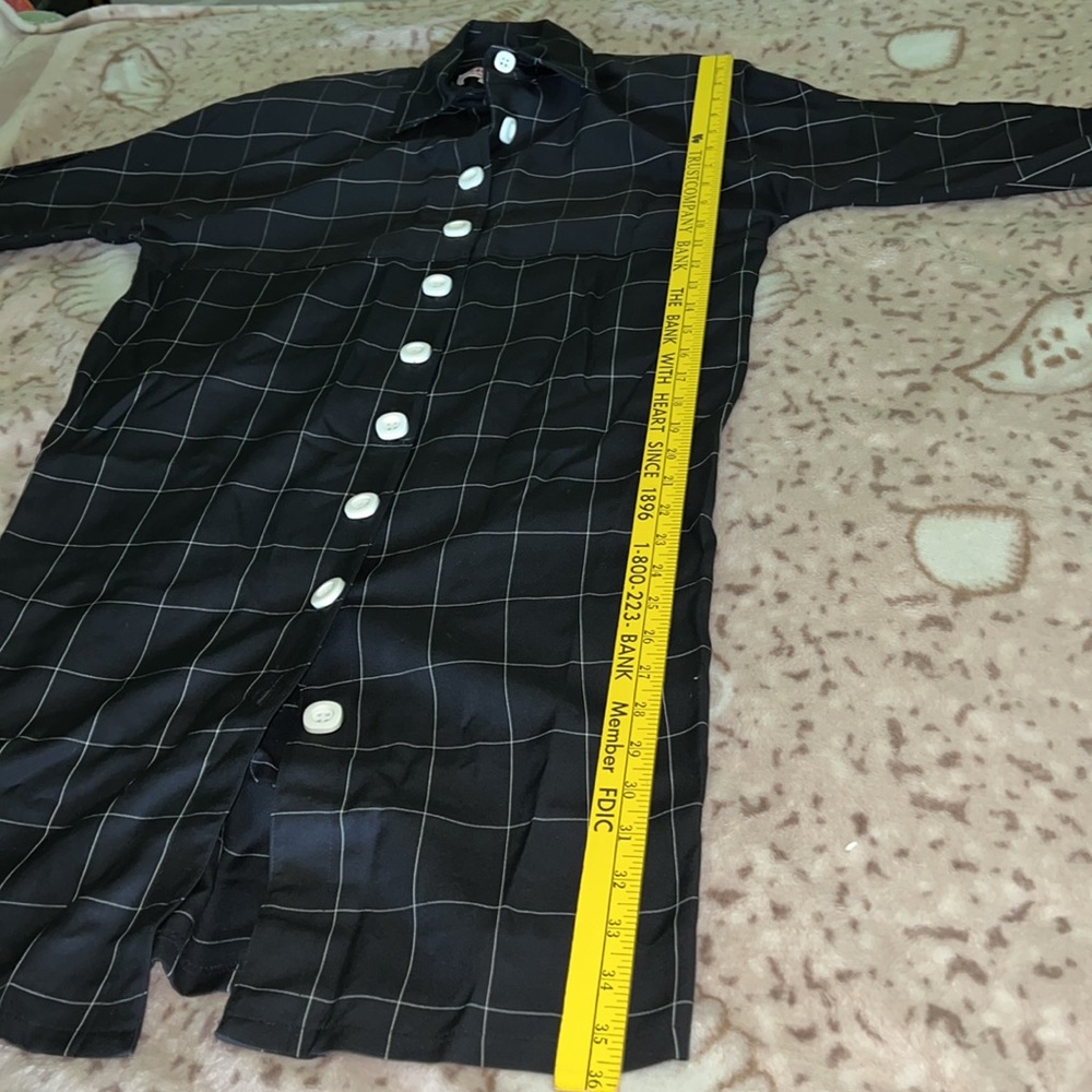 Chetta B vintage size 6 black/white plaid long sleeve dress New With Tags - Picture 8 of 15